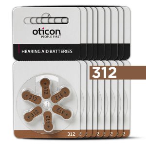 מארז 60 סוללות למכשיר שמיעה - Oticon 312